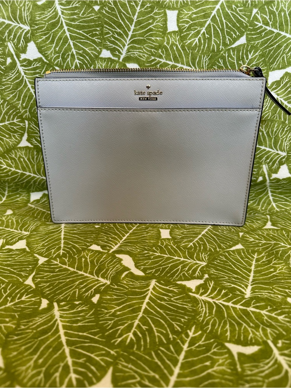 Kate Spade New York Saffiano Crossbody Bag - Light Blue/Purple